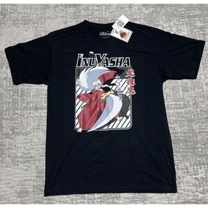 InuYasha T-Shirt Black‎ Anime Graphic Tee Manga Cartoon Japan Large